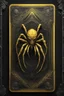 Placeholder: sacred geometry framed playing card, black and yellow death spider dragon dark elf Mind flayer boss card in the style of Giger and fallout 4 ,,bokeh like f/0.8, tilt-shift lens 8k, high detail, smooth render, down-light, unreal engine