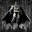 Placeholder: Batman, аrte lineal, fondo negro, cuerpo completo