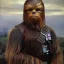 Placeholder: photorealistic and intricate portrait of chewbacca in star wars by Jules Bastien-Lepage, in beskar armor, deep dark colors, hyperdetailed, 32K, oil on canvas,