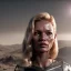 Placeholder: Ultra Realistic retro sci-fi movie scene, waist up view portrait, 5 clones blonde women, sweet young Kate moss face, perfect iris, glow eyes, face makeup, with weapon. Mars background, Retro sci-fi style, helmet, tight latex coat, fog, rain, soft color, highly detailed, unreal engine 5, ray tracing, RTX, lumen lighting, ultra detail, volumetric lighting, 3d, finely drawn, high definition, high resolution.