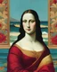 Placeholder: Mona Lisa on the beach i a cocktail Scarlet, light olive, light teal