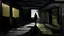 Placeholder: abstract painting, Dark Presence, abandoned spaces, dark human silhouette, long shadows