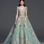 Placeholder: stunning couture gown designed by Marchesa inspired by fairytales, realistic epic fantasy colors, detailed, high quality, intricate, fantasyland background,