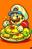 Placeholder: Super mario eating tacos.