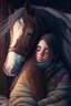 Placeholder: cozy vibes art girl with horse