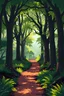 Placeholder: using pixel art, draw these images without any characters, pets or text invent unique and inventive artistic minded ways of expressing the visuals associated with: A hidden woodland path within the arboretum, winding through a grove of towering trees. The dappled sunlight filters through the canopy, casting a gentle glow on the forest floor. The path is lined with ferns and wildflowers, the air filled with the soft rustling of leaves and the distant hum of insects. hd quality, natural look