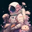 Placeholder: "floral astronaut" hand-drawn digital art, muted tones, flowers everywhere, REALISTIC, anime, 4k, colorful, galaxy, space