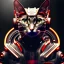 Placeholder: cat cyberpunk, intricate detailed, darkred tones,