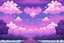 Placeholder: Symmetric Purple SKY WITH CLOUDS BACKGROUND Pixel Art