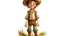 Placeholder: fantasy illustration of a cute and small but very poor country boy. He is 7 years old ,his clothes are worn out, but he looks happy.