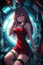 Placeholder: Anime girl crushed inside claustrophobic really diesel in engin room of the ship, fullbody, intricate, darkred tones, macro photography,