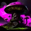 Placeholder: A fantabulous black, lime, and pink (((mushroom tower house))) erected atop a (geologic pillar), surrounded by the uncanny imaginative ((( swirling skies))), offset by the stark hues of a (neon-tinged nebulous space scape), within. captured by the hand a skilled master painter with a focus on (softly blurred compositions and voluminous lighting).