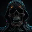 Placeholder: gigantic scarry dark hooded crystal skeleton made of marble, bright colors, glowing sparkle particles, dark tone, sharp focus, contrast, 8k, incredible depth, dramatic lighting, beautifully intricate details, clean environment, epic dynamic scene