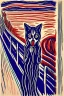 Placeholder: Cat The scream Edvard Munch. Painting style of Edvard Munch