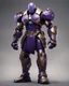 Placeholder: A brave robo thanos warrior with leather and metal combat clothes robotic metal with Chafee robo fighter dark