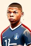 Placeholder: Kylian Mbappe French soccer player cartoon 2d