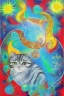 Placeholder: Aquarius zodiac sign, cat, blue, green, hyper realistic