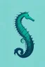 Placeholder: minimalist logo featuring seahorse in a katamaran in gothic style and blue-green hues.