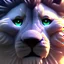 Placeholder: 3d fluffy Lion, closeup cute and adorable, cute big circular reflective eyes, long fuzzy fur, Pixar studio movie style, unreal engine cinematic smooth, intricate detail, cinematic