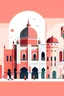 Placeholder: generate a minimal architecture illustration reflecting the meaning of Meeting, incentives,conference, exhibition sector, and make it more of jaipur architecture language