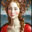 Placeholder: portrait of a beautiful busty woman Sandro Botticelli style smiling