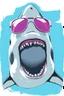 Placeholder: shark with sunglasses in the style of warhol