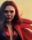 Placeholder: Wanda Maximoff, Elizabeth Olsen, voando e atacando algo, magia vermelha, rajada de energia, cores frias e escuras, dramático, feiticeira escarlate