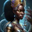 Placeholder: sango fantasy, fantasy magic, intricate, sharp focus, illustration, highly detailed, digital painting, concept art, matte, masterpiece head sexy view black African beauty black afro hair earth lady silver falcon head Egyptian princess