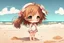 Placeholder: cute chibi girl at the beach