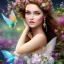 Placeholder: bright fairy, beautiful portrait, flowery landscape