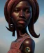 Placeholder: Negra Francisca, cute, beautiful, African, red fabric dress, black hair, head and shoulders portrait, 8k resolution concept art portrait by Greg Rutkowski, Unreal Engine 5 volumetric lighting