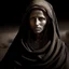 Placeholder: oil painting. woman , dark, desert,