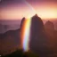 Placeholder: Christ the Redeemer, sunset, rainbow sunset, waterfall, palms, twigs, spring, sunset rainbow, flying birds, unreal engine 5, cinematic lighting, realistic, hyper detailed, 8k, octane render, cinema 4d