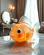 Placeholder: Generate image: Generate image: Generate image: A macro 3D render of a cute, lovely fish entirely of translucent, glossy,colored jelly material. it is sitting on table in a luxury bedroom next to makeup desk,subsurface scattering and gelatinous texture . High-quality CGI, octane render, 8k resolution, whimsical, adorable, clean composition., in the style of Portraits, in the style of Portraits, 4:3
