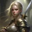 Placeholder: pretty girl, aged 30, blonde, conventionally attractive, fighter, greatsword, elf, dramatic