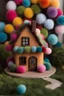 Placeholder: house made of small pompoms with a fairy ambience