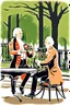 Placeholder: Mozart and Tchaikovsky jamming in a park bandstand