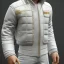 Placeholder: White sculpture Marty mcfly, full body, full of details, realistic, Rome sculpture style,bokeh, hight definition, 8k,