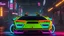 Placeholder: lamborghini countach lpi 800-4 Mansory Cyberpunk 2077 neon Style, Super Detailed, desktop wallpaper, 4K rear view, center