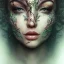 Placeholder: Queen Girl full face tattoo of leaves and gnarled branches extending past face and morphing into reality, color tattoo, 8k resolution, high-quality, fine-detail, intricate, digital art, detailed matte, volumetric lighting, illustration, octane render