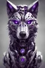 Placeholder: A mechanical wolf with purple eyes