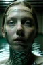 Placeholder: 20 year old woman, sunken face, (A Cure for Wellness style, full figure