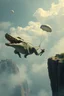 Placeholder: really fast crocodile huge space ship master paratrooper jumper jumping over cliff hang