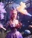 Placeholder: Ultra realistic wonderland photo, happy blonde woman smoking a shisha, blue dress, big purple-cat friend, circus dress style, old school tattoo, smoke, marijuana garden, glow eyes, perfect iris, soft color, highly detailed, unreal engine 5, cinematic, ultra detail, volumetric lighting, high definition.