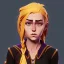 Placeholder: Portrait of a beautiful 10 year old witch girl with blonde hair