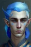Placeholder: A portrait of a noble male Elf, a bit feminine, Blue hair,