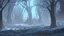 Placeholder: This area is a graveyard where creatures that have died from extreme cold. Each creature is encased in a thick coat of ice, preserving its remains.