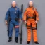 Placeholder: Mike Pence G.I. Joe toy Doll space force uniform, orange blue fabric, guns, wall packaging for sale. green pricetag