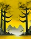 Placeholder: A yellow peak with torii gates in daylight painted by Cai Jia