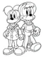 Placeholder: outline art for Mickey Mouse With Donald Duck And Goofy To Color coloring page, Japanese manga style, cartoon style, cute face, white background sketch style, full body is a must, only use outline, clean line art, no shadow, bold outline